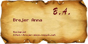 Brejer Anna névjegykártya